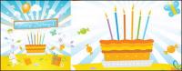 Lovely birthday theme vector illustration material
