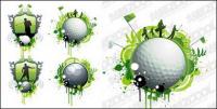 Golf and football theme vector material
