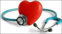 Stethoscope and heart-shaped picture material