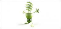 Green energy-saving light bulbs kid picture material