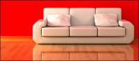 3D picture of white sofas material