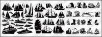 A number of sailing vessels vector-cut material