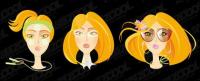 Fashion female head of vector material