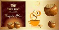 Chestnut and coffee theme vector material