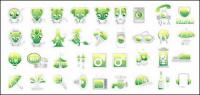 Green cute icon vector material