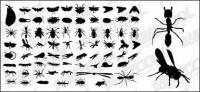 Silueta de vector de diversos materials insectes