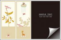 Bookmark with lovely pictorial paper angle vector material