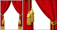 Vector red curtain material