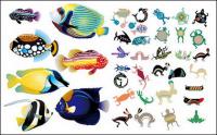 Peixos animals realistes i abstracte vector material