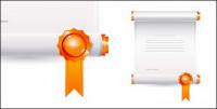 Commendation certificates vector material