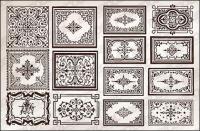 Variety of practical European-style lace border vector material
