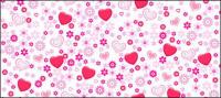 Lovely heart-shaped flowers vector background material