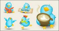 Vivid image of twitter icon vector material