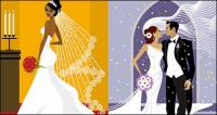 Western-style wedding material vector illustrations