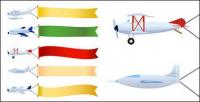 Vector banner remolc avions material
