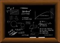 Vector formula blackboard filled with material