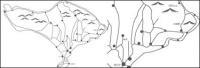 Bali Island road map map line drawing characters not increase vector material