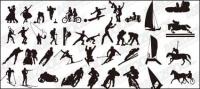 Vector silhouettes of various sports action material -2