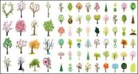 Variety of trees vector material