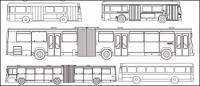 Tipus de material de vector de bus de cotxes de dibuix de línies
