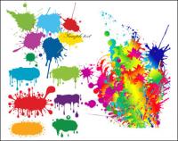 Color ink drops graffiti vector material