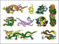 Xinesa clàssica Dragon set de material de vector