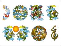 Material de vector de drac xinès clàssic ter