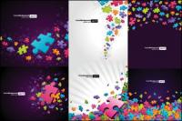 Colorful puzzle pieces theme vector background