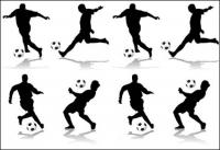 figures d'acció de futbol 4 silhouette Vector