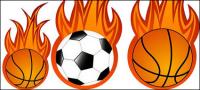 Vector de flama de futbol i bàsquet