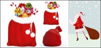 Santa Claus and gift bags - Vector
