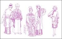 Dibuix de línies de roba de cançó dinastia Yuan dinastia Roba Roba roba de la dinastia Qing dinastia Ming