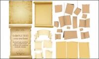 Old paper, kraft paper, old books of the vector material