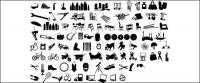 Series of black and white design elements vector material -12 (item Silhouette)