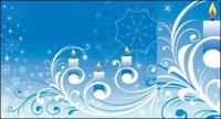 Snowflake candle pattern vector material