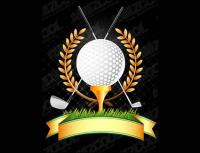 Golf, golf clubs, wheat vector