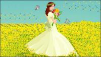 The bride, Butterfly Vector material