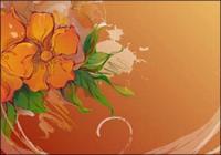 Hand-painted flowers Vector material-2