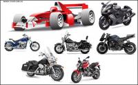 Motorcycle racing car vector material