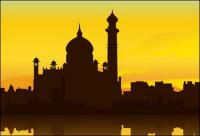 Indian Building Taj Mahal Silhouette Vector