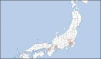 Japan Map + railway network vector