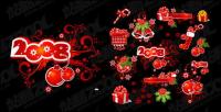 Elements de decoració de Nadal de 2008 i dibuixos vectorials material