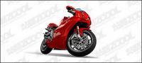 Vector de motocicleta vermell viu d'ai material de dibuix