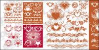 Accommodates a heart-shaped pattern with lace material element vector