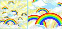 Lovely rainbow vector illustrations material