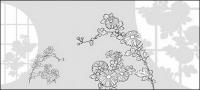 Vector line drawing of flowers-31(Chrysanthemum)