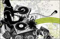 DJ music and patterns Vector