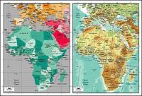 Mapa de vector del món exquisit material - mapa d'Àfrica