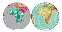 Vector map of the world exquisite material - spherical map of Africa