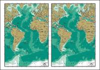 Mapa de vector del món exquisit material - Atlantic mapa